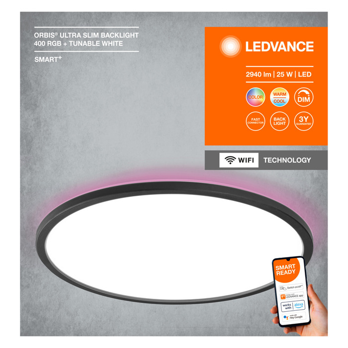 LEDVANCE SMART+ Orbis Ultra Slim Backlight Ø400 mm RGB